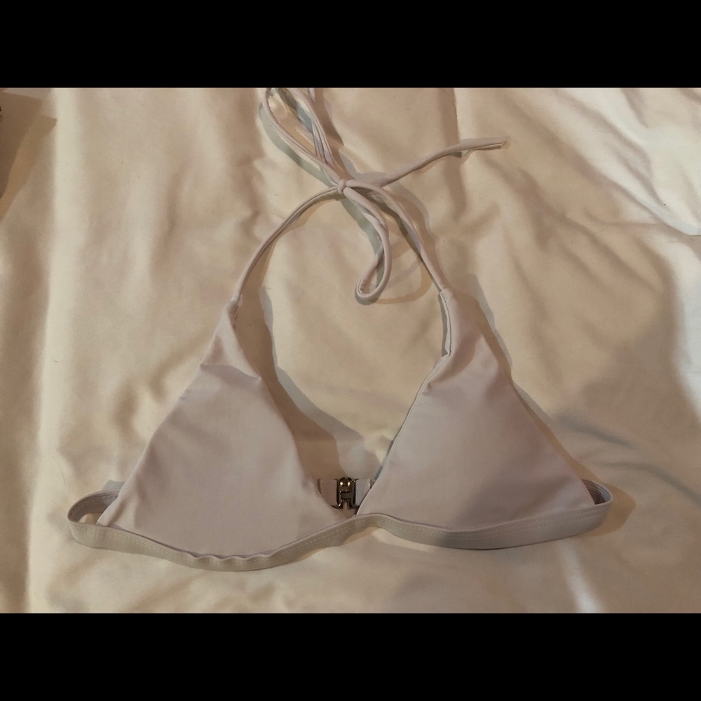 White Triangle Bikini Top